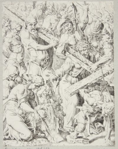 十字架を背負ったキリストとヴェロニカの布の奇跡 作： Dirck Volckertsz. Coornhert