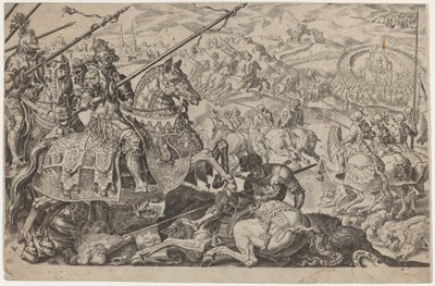 ウィーンの包囲を解除することを余儀なくされた壮大なスレイマン 作： Dirck Volckertz Coornhert, after Maerten van Heemskerck