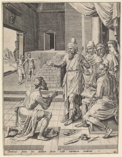 召使いの借金を許す王 作： Dirck Volckertz Coornhert after Maerten van Heemskerck