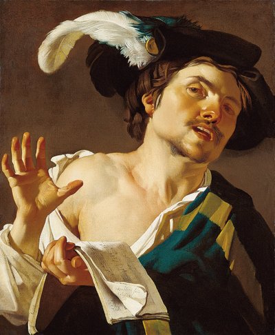 歌う青年 作： Dirck van Baburen