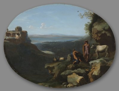 風景の中の水銀とアーガスc。 1635年。 作： Dirck van der Lisse