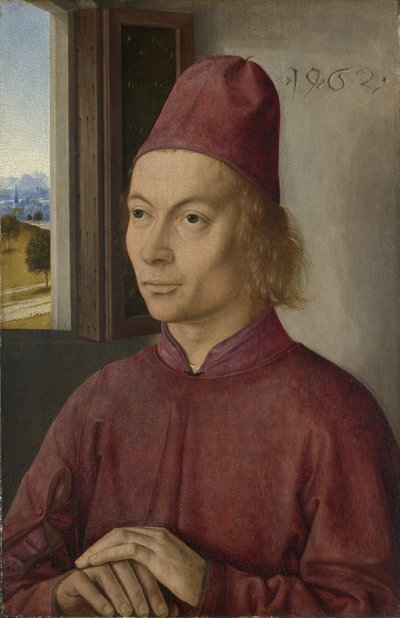 男の肖像Jan van Winckele、1462 作： Dirk Bouts