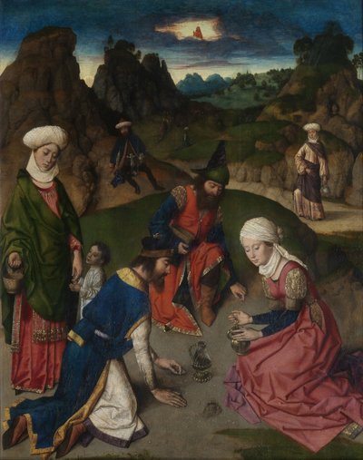 最後の晩餐の祭壇画：マナ右翼の集まり、1464-1468 作： Dirk Bouts