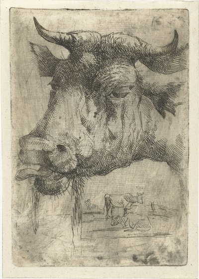 舌を出した牛の頭 作： Dirk Dirksen