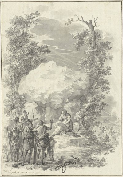 Joan Derk van der Capellen tot den Polの死に関する寓話、1784年 作： Dirk Langendijk (signed by artist)