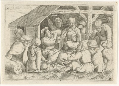 小屋で食事をする物乞い 作： Dirk van Hoogstraten