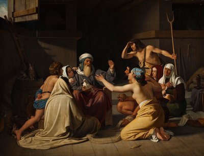 箱舟にいるノアとその家族、1835年。 作： Ditlev Blunck