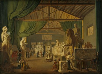 10月18日、バルベリーニ広場にあるトーバルセンのアトリエを訪問する教皇レオ12世 作： Ditlev Martens