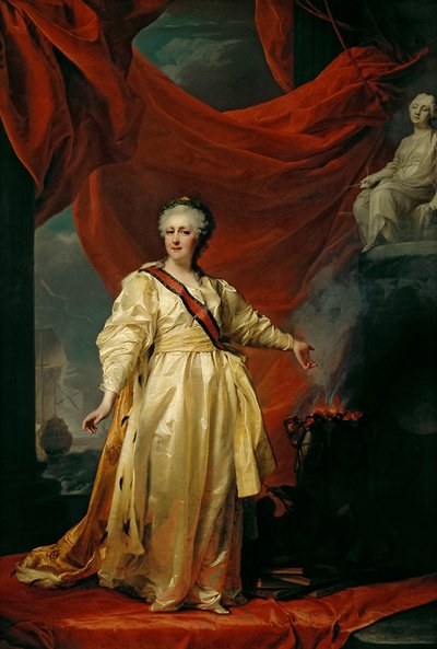 1780年代初頭、正義の女神に捧げられた寺院の議員、キャサリン2世の肖像 作： Dmitri Grigorievich Levitsky