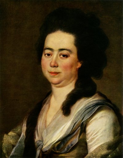アンナセルゲイエフナバクニーナの肖像、c1770s、1965。 作： Dmitri Grigorievich Levitsky