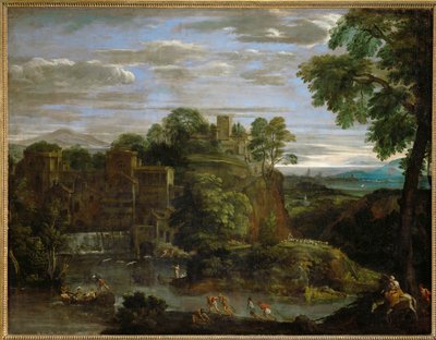 エジプトへのフライト ... 作： Domenichino (1581-1641)
