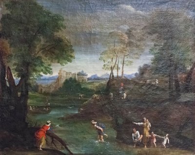 フォードのある風景 作： Domenichino (1581 1641)