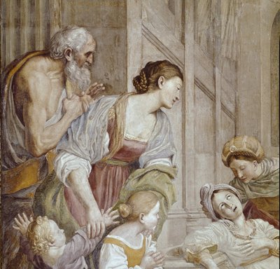 聖セシリアの物語聖セシリアの死」詳細（フレスコ画 作： Domenichino