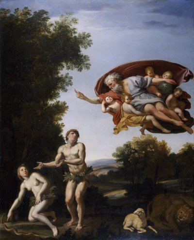 アダムとイブの追放」（油彩・キャンバス 作： Domenichino