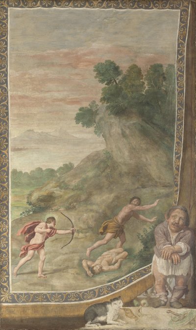 アポロがアルドブランディーニ邸、1617年から1618年にかけてサイクロプスフレスコを殺害 作： Domenichino