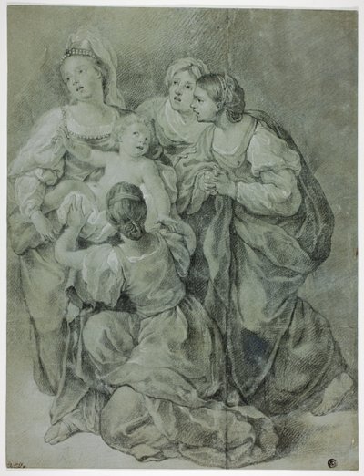 4人の女性と子供のグループ 作： Domenichino