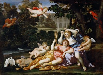 リナルド、アルミダに鏡をプレゼント 作： Domenichino