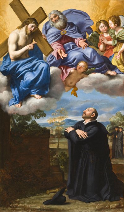 ロヨラの聖イグナチオ、ラ・ストルタにおけるキリストと父なる神のビジョン 作： Domenichino