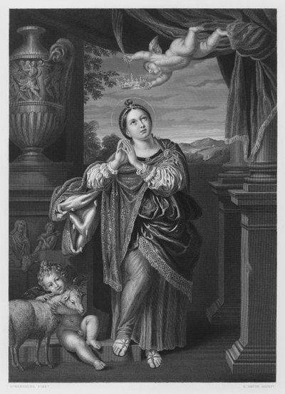 ロイヤルコレクションの写真からの聖アグネス 作： Domenichino