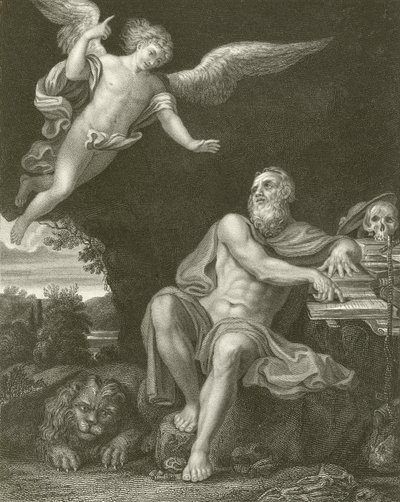 天使と聖ジェローム 作： Domenichino