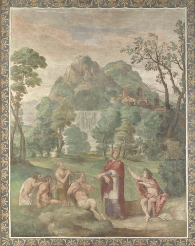 ヴィラアルドブランディーニからのミダスフレスコ判決、1617〜1618年 作： Domenichino