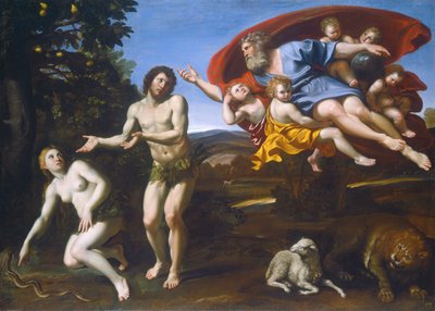 アダムとイブの叱責、1626年。 作： Domenichino