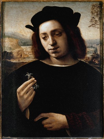 黄金と呼ばれる男の肖像」-油彩・キャンバス 作： Domenico Ghirlandaio