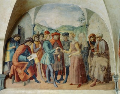 花嫁のダウリー」1450年～1500年頃（フレスコ画 作： Domenico Ghirlandaio