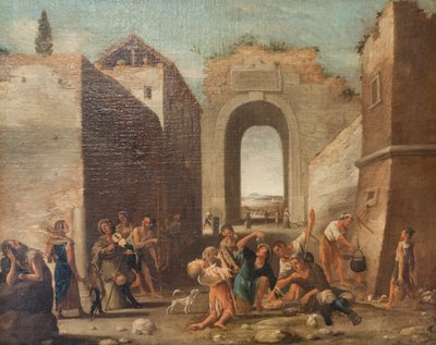 I Maccaronari (キャンバスに油彩) 作： Domenico (1612 75) Gargiulo