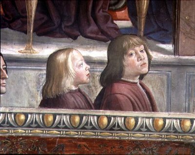 聖フランシスコの生涯の中央壁、1483年頃（詳細）（137591を参照） 作： Domenico Ghirlandaio