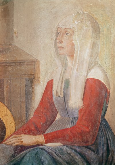 聖フィナの死、1482年の女性の詳細 作： Domenico Ghirlandaio