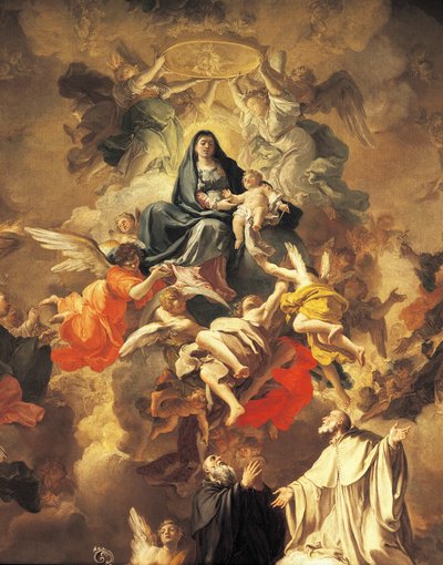 Kunnia pyhien ja enkelien kanssa, Domenico Antonio Vaccaro (1680-1750), Yksityiskohta 作： Domenico Antonio Vaccaro