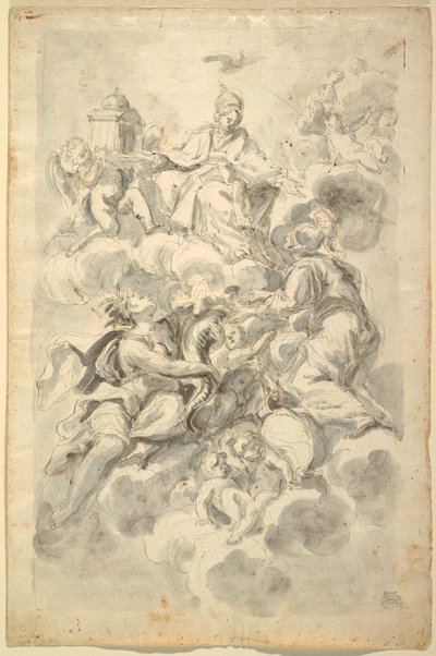 天井画のスケッチ: 凱旋教会 作： Domenico Antonio Vaccaro