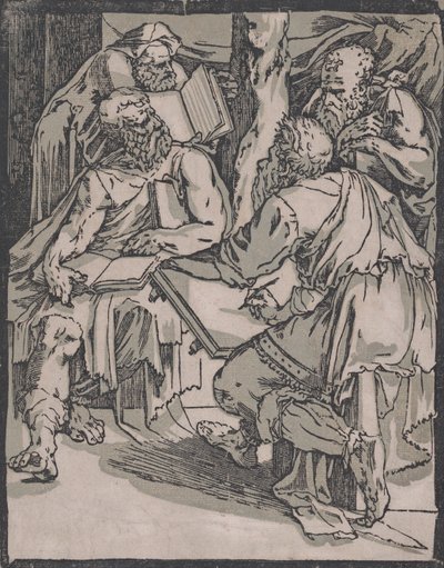 教会の四博士、約。 1540-1550。 作： Domenico Beccafumi