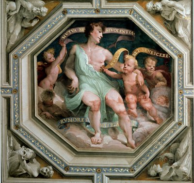 La mutua benevolenza o concordia（互恵的な博愛と和合）。ドメニコ・ベッカフミ（1486-1551）の絵画 作： Domenico Beccafumi