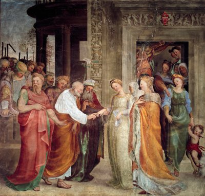 聖母の結婚式ドメニコ・ベッカフミ（1486-1551）の絵画 作： Domenico Beccafumi