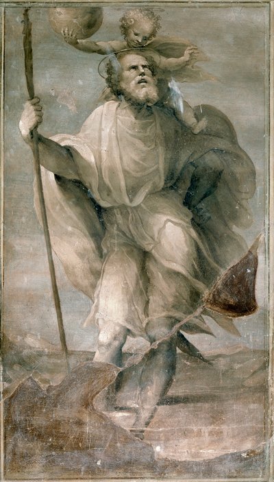 聖人クリストファードメニコ・ベッカフミ（1486-1551）の絵画 作： Domenico Beccafumi