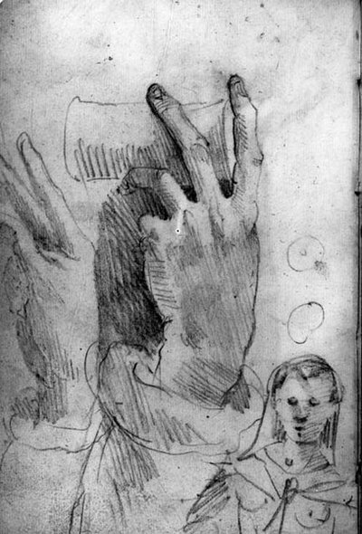 手と女の研究（モノクロ写真 作： Domenico Beccafumi