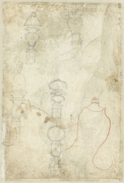 ボタンのスケッチ 作： Domenico Campagnola (possibly)