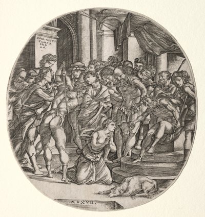 聖カタリナの斬首、1517年。 作： Domenico Campagnola