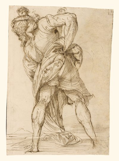 聖クリストファー 作： Domenico Campagnola