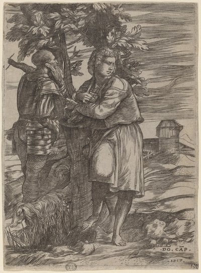 羊飼いと老戦士 作： Domenico Campagnola