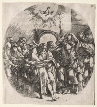 聖霊の降下、1518年。 作： Domenico Campagnola