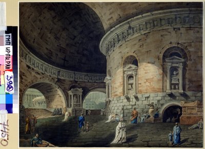 演劇のためのシナリオ。 演劇の舞台デザイン。 ドメニコ コルシーニ (1812-1873) の絵画、19 世紀初頭。 イタリアの芸術。 紙に水彩。 ロシア国立文学芸術アーカイブ、モスクワ 作： Domenico Corsini