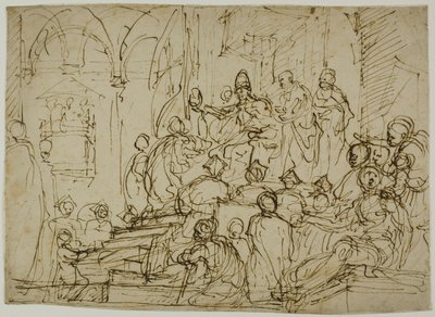 即位した王と従者 作： Domenico Cresti