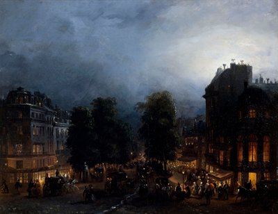 夜のイタリヤ大通り（1835年）ドメニコ・フェリ作 作： ドメニコ・フェリ