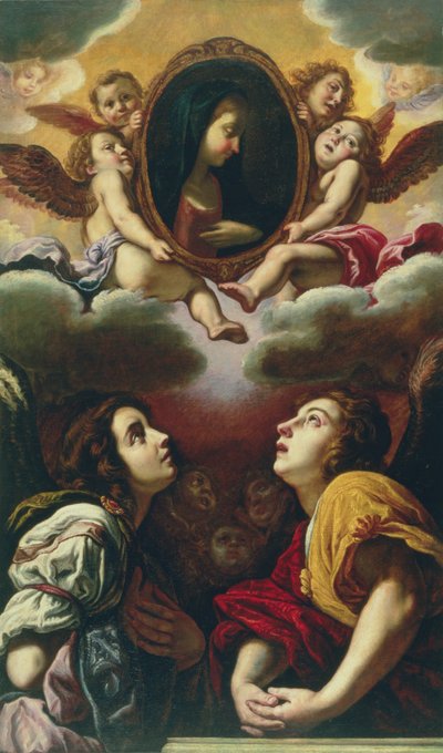飛行と崇拝の天使、1613年-4月 作： Domenico Fetti or Feti
