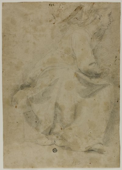 座っている女性の横顔を右に 作： Domenico Fiasella