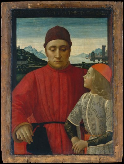 Francesco Sassetti 1421-1490 and His Son Teodoro、ca. 1488。 作： Domenico Ghirlandaio