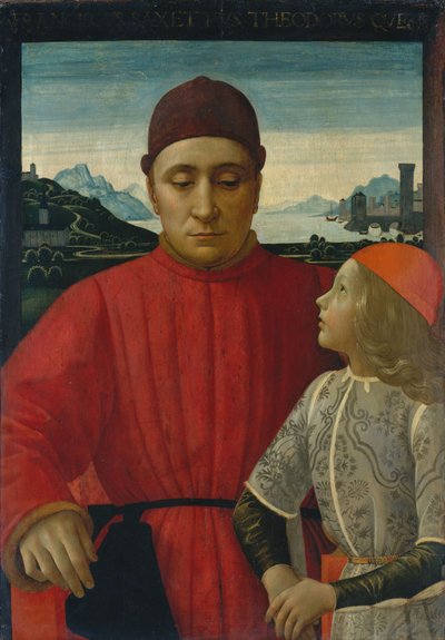 フランチェスコ・サセッティとその息子テオドロ、1488年頃（木のテンペラ） 作： Domenico Ghirlandaio